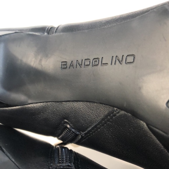 Bandolino Black Leather Almond Toe Heeled Boots size 8.5M - Picture 15 of 16